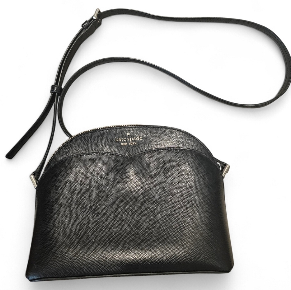 Kate Spade Black Leather Payton Dome Crossbody